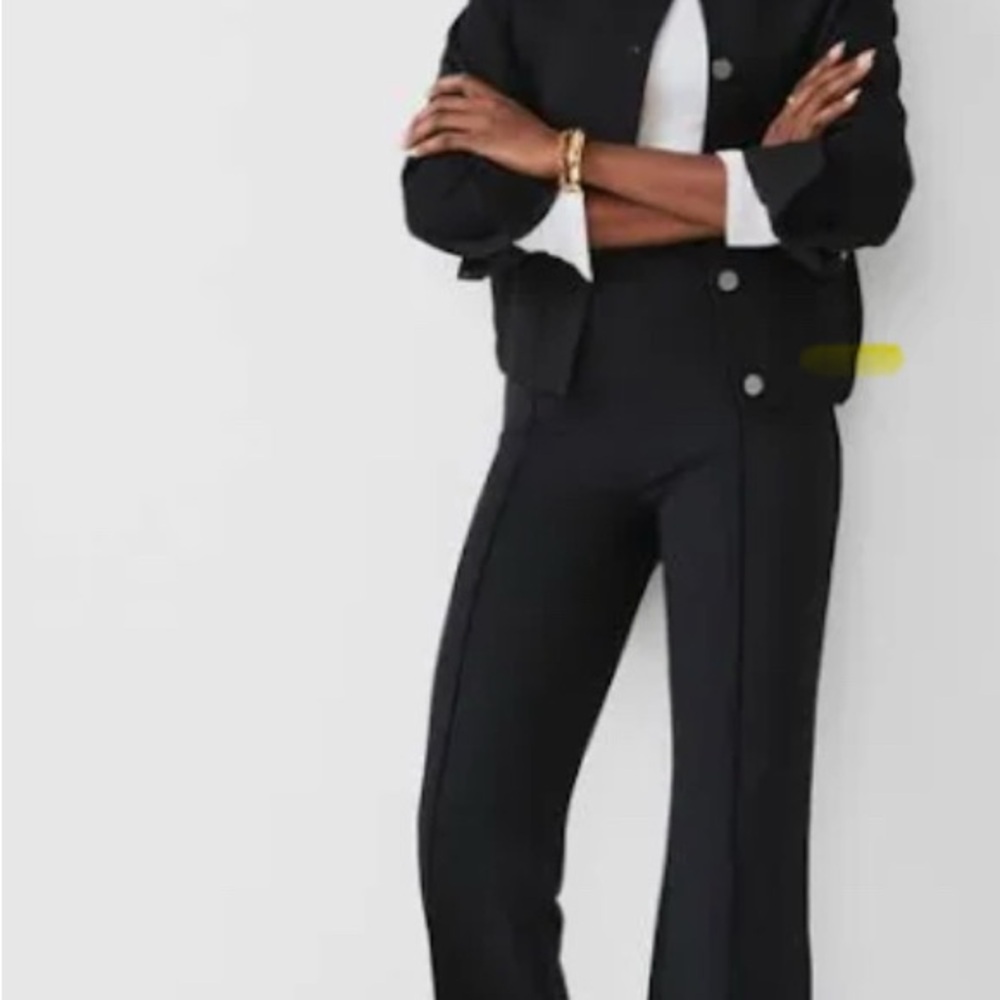 Spanx Perfect Pant Size Large Hi-Rise Flare Ponte Knit Black